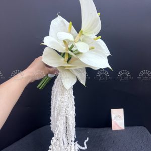 Hoa Cưới Hồng Môn Trắng mix Dền A413