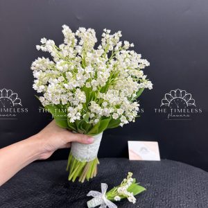 Bó hoa cưới 50 cành linh lan dáng Tròn A430