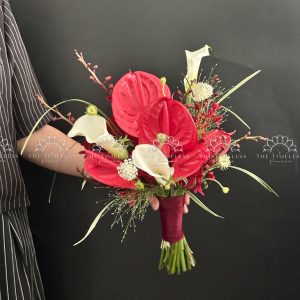 Bó hoa cưới Calla Lily và Hồng môn A446