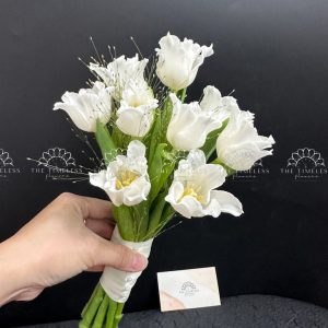 Hoa Cưới 9 Hoa Tulip Trắng A448