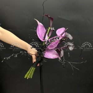 Bó hoa cưới Calla Lily và Hồng môn A439