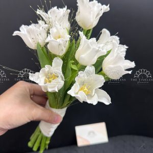 Hoa Cưới 9 Hoa Tulip Trắng A448
