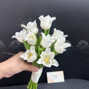 Hoa Cưới 9 Hoa Tulip Trắng A448