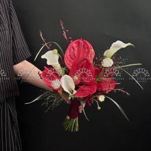Bó hoa cưới Calla Lily và Hồng môn A446