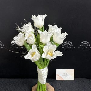 Hoa Cưới 9 Hoa Tulip Trắng A448