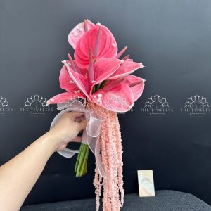 Hoa cưới Hồng Môn Hồng A438