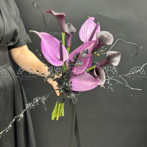 Bó hoa cưới Calla Lily và Hồng môn A439