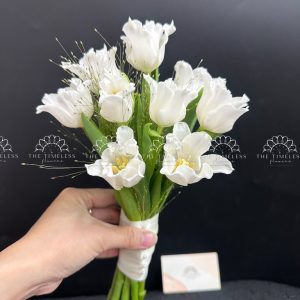 Hoa Cưới 9 Hoa Tulip Trắng A448