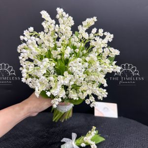 Bó hoa cưới 50 cành linh lan dáng Tròn A430