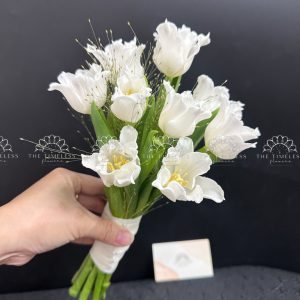 Hoa Cưới 9 Hoa Tulip Trắng A448