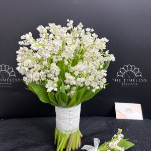 Bó hoa cưới 50 cành linh lan dáng Tròn A430