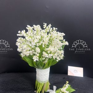 Bó hoa cưới 50 cành linh lan dáng Tròn A430