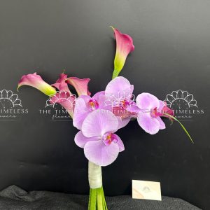Bó hoa cưới 9 Calla LiLy Hồng Mix Lan Hồ Điệp Hồng A429