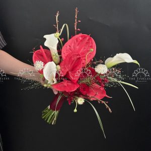 Bó hoa cưới Calla Lily và Hồng môn A446