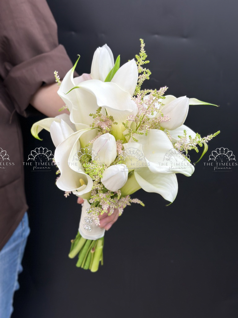 Hoa Cưới Calla Lily - tulip và Astilbe Hồng A445