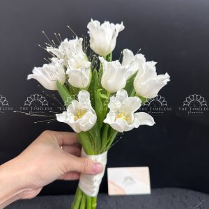 Hoa Cưới 9 Hoa Tulip Trắng A448