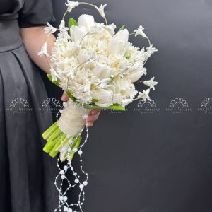 Hoa Cưới 10 Dạ Lan Hương Trắng mix 9 tulip A442