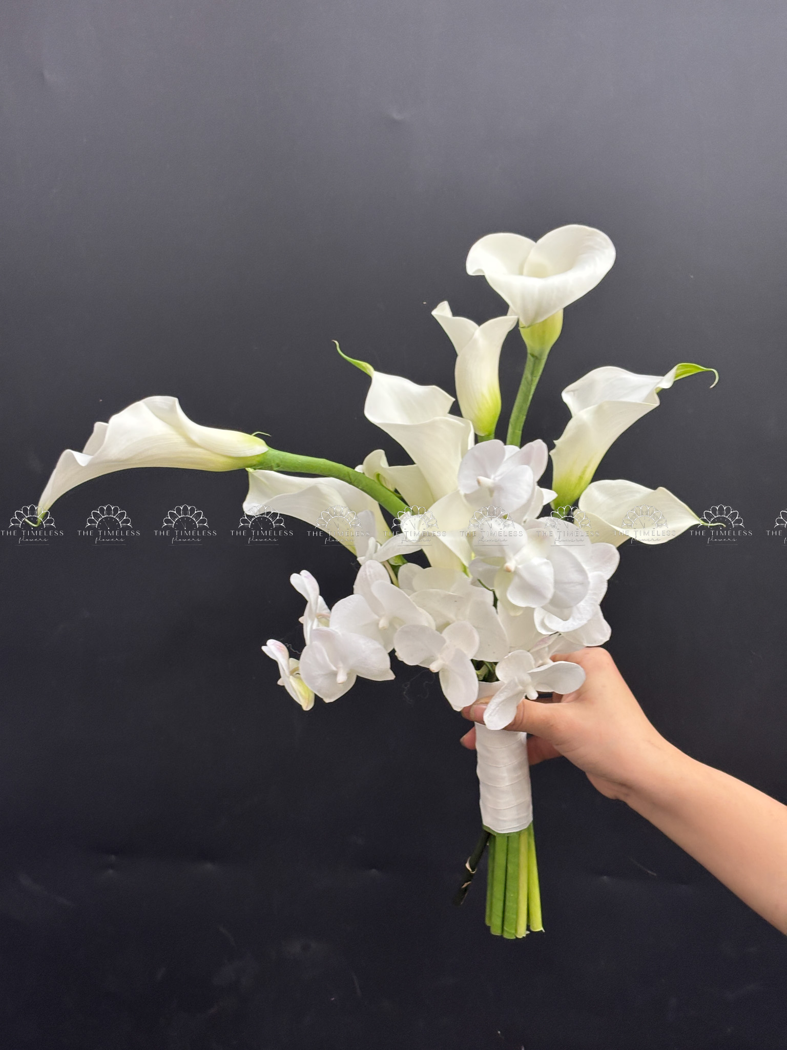 Hoa Cưới 9 Calla lily và Lan Hồ Điệp A457