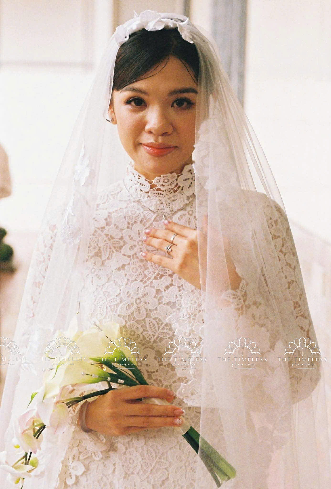 Hoa Cưới 5 Calla Lily mix Lan Hồ Điệp Trắng A482 - Hình ảnh 5