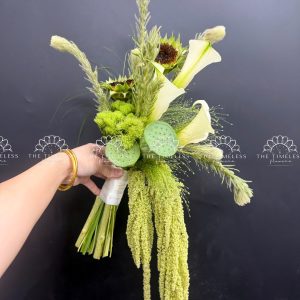 Hoa Cưới Calla lily tone xanh lá A476