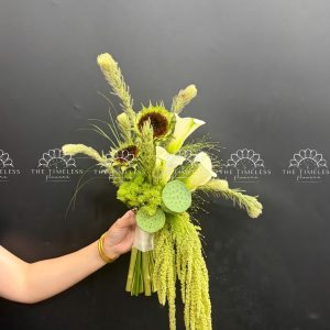 Hoa Cưới Calla lily tone xanh lá A476