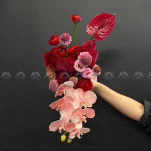 Bó hoa cưới Lan Hồ Điệp và Hồng Môn A479