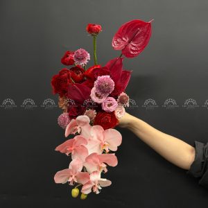 Bó hoa cưới Lan Hồ Điệp và Hồng Môn A479