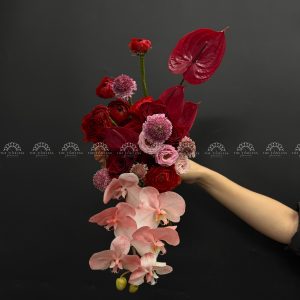 Bó hoa cưới Lan Hồ Điệp và Hồng Môn A479