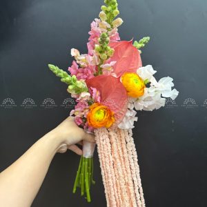 Hoa Cưới Mao Lương cam và hồng môn A469