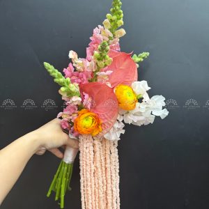 Hoa Cưới Mao Lương cam và hồng môn A469