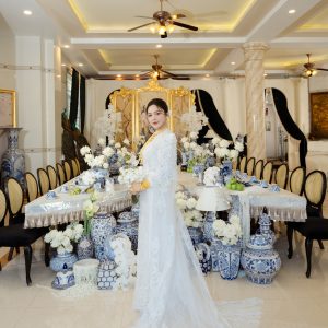 Hoa Cưới Lan Hồ Điệp Mini Trắng A483
