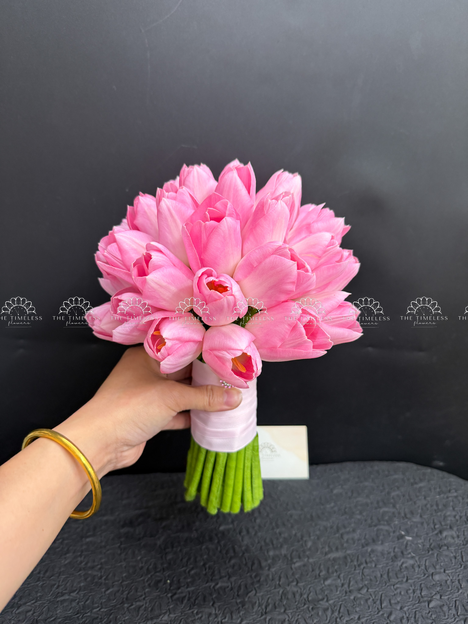 Hoa Cưới 25 Tulip Hồng A491