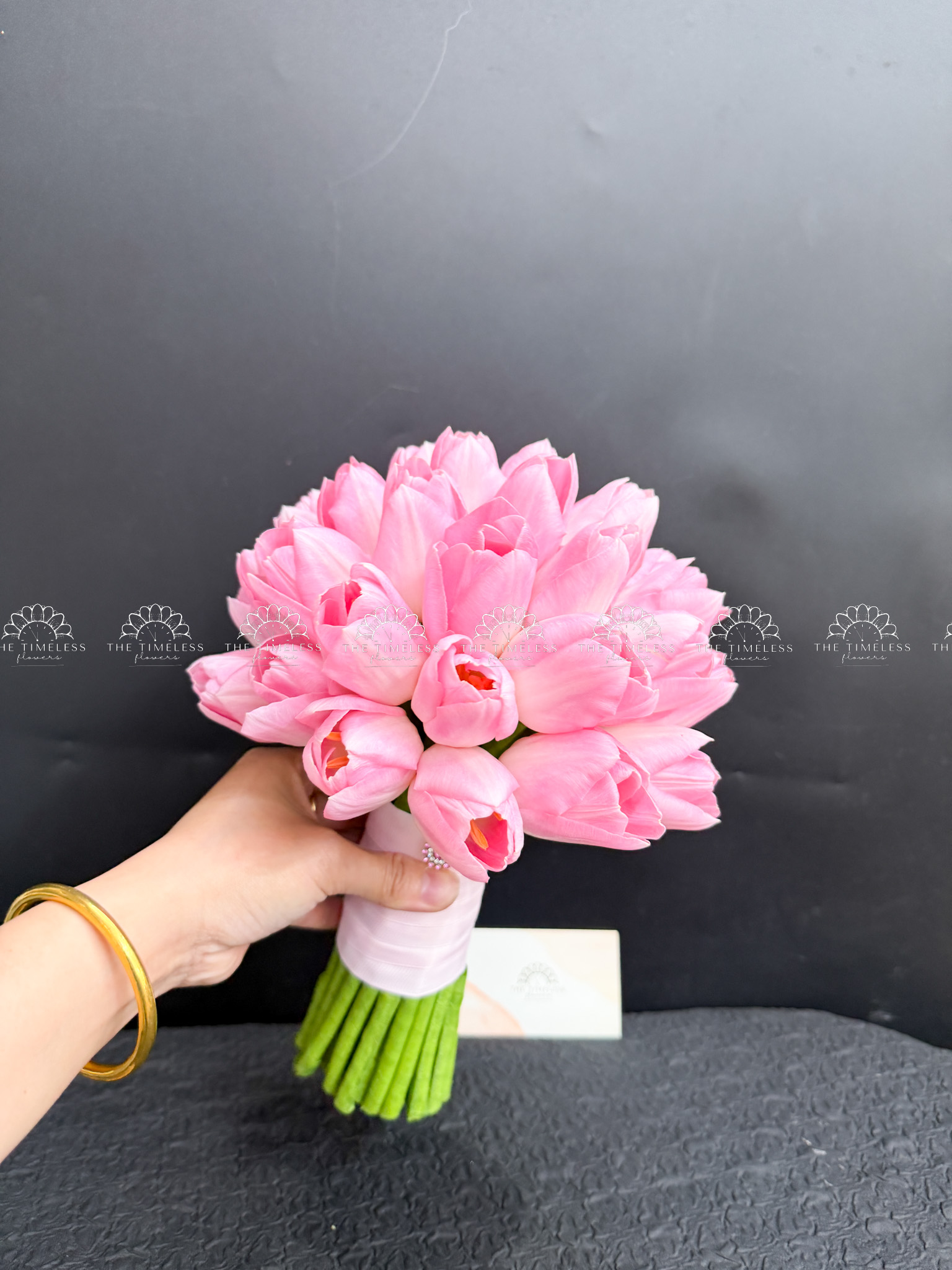 Hoa Cưới 25 Tulip Hồng A491
