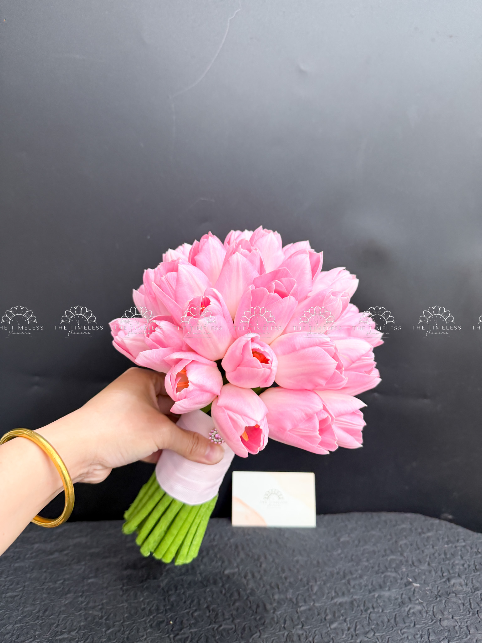 Hoa Cưới 25 Tulip Hồng A491