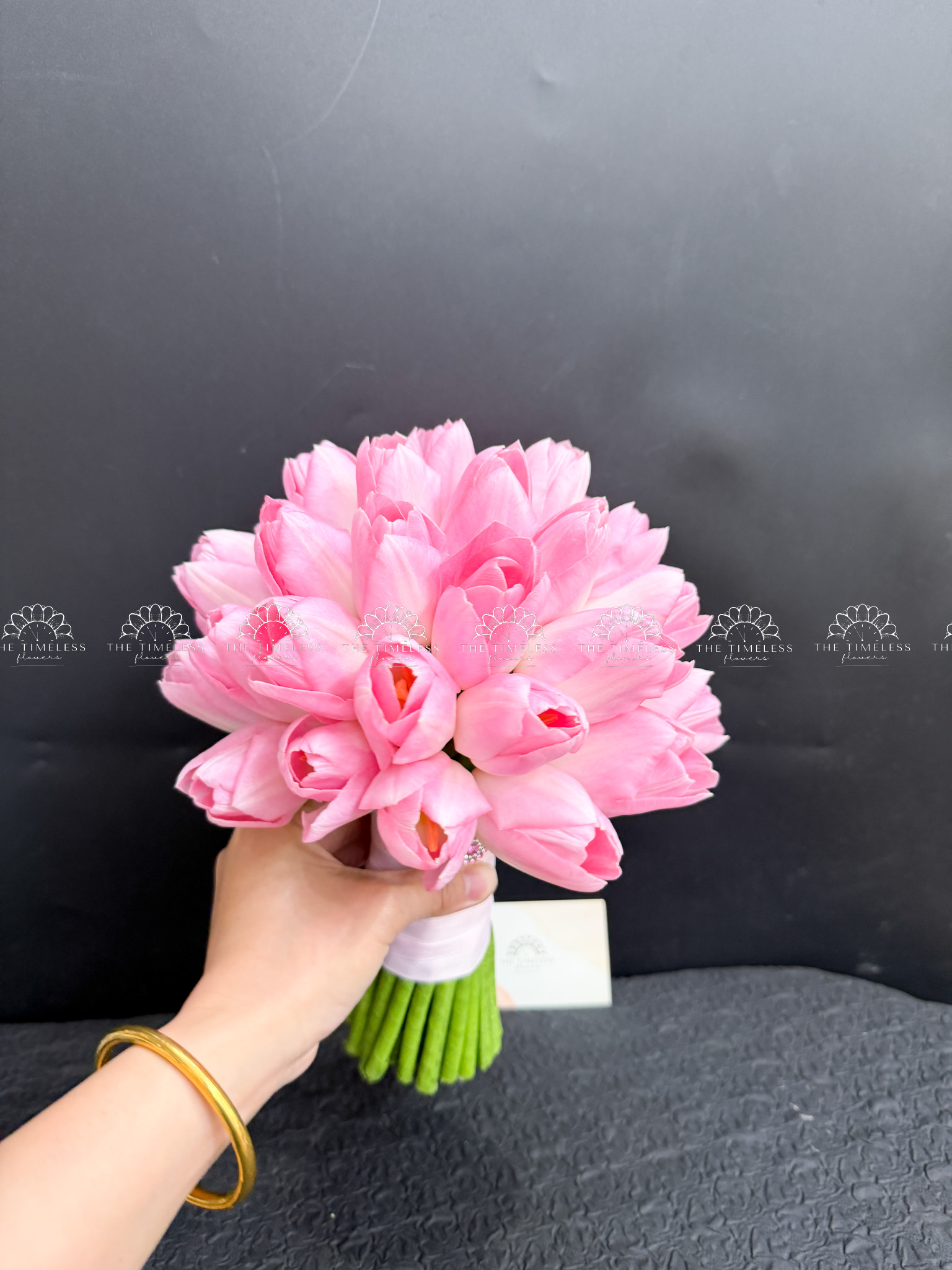 Hoa Cưới 25 Tulip Hồng A491