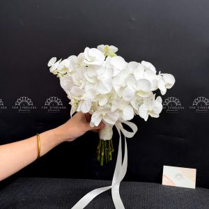 Hoa Cưới Lan Hồ Điệp Mini Trắng A483