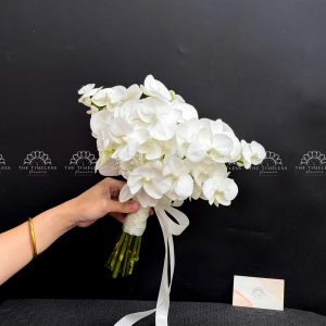 Hoa Cưới Lan Hồ Điệp Mini Trắng A483