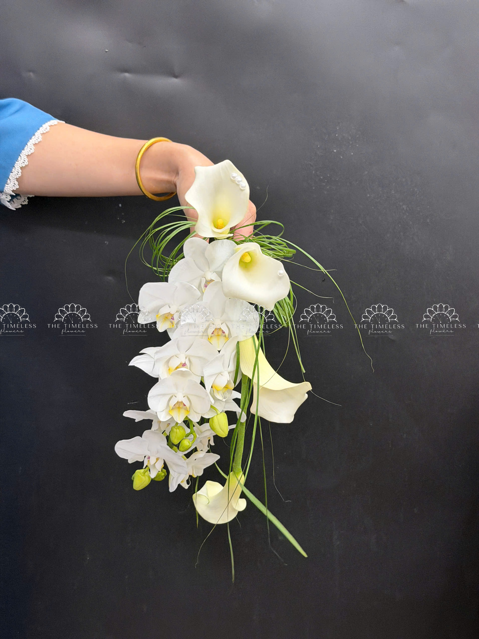 Hoa Cưới Calla Lily - Rum Hà Lan Trắng và Lan Hồ Điệp A496