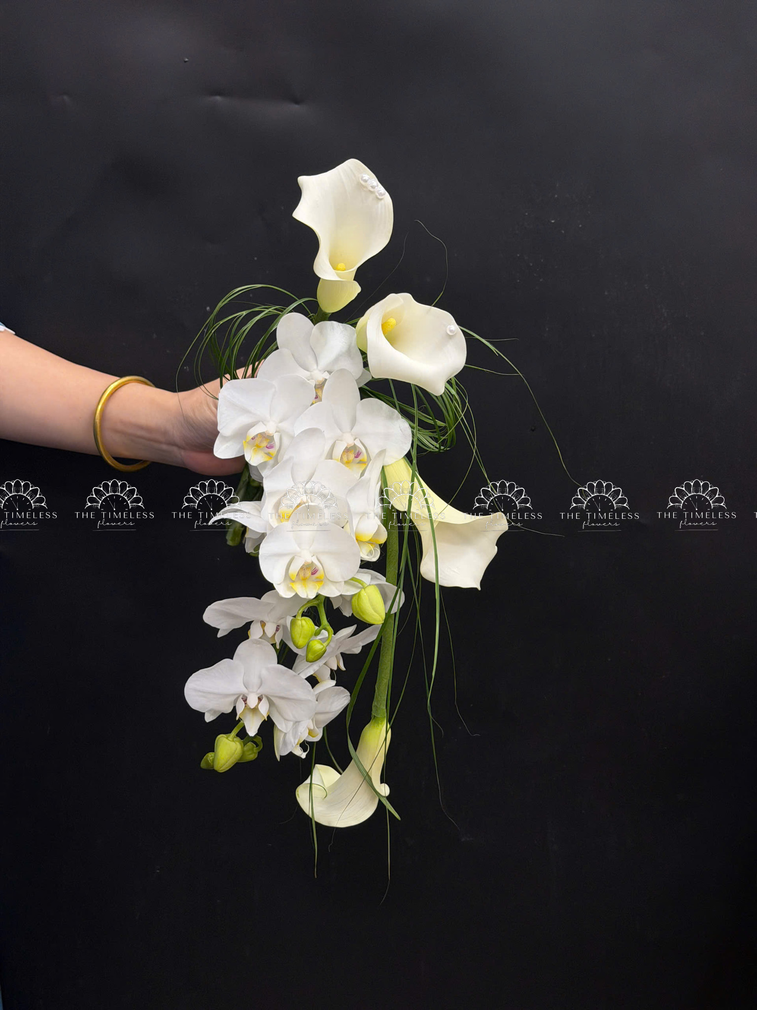 Hoa Cưới Calla Lily - Rum Hà Lan Trắng và Lan Hồ Điệp A496