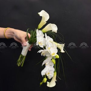 Hoa Cưới Calla Lily - Rum Hà Lan Trắng và Lan Hồ Điệp A496