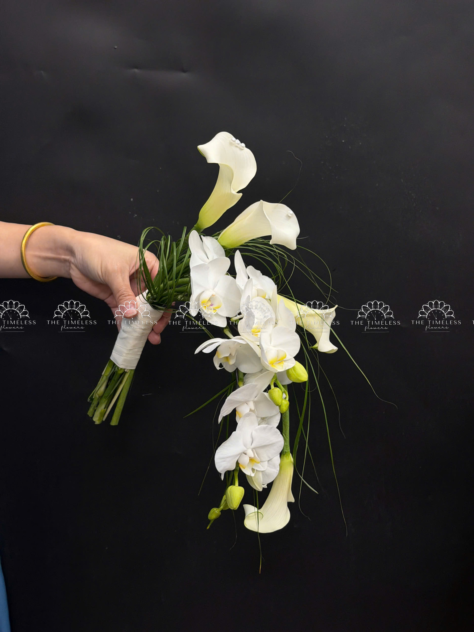 Hoa Cưới Calla Lily - Rum Hà Lan Trắng và Lan Hồ Điệp A496