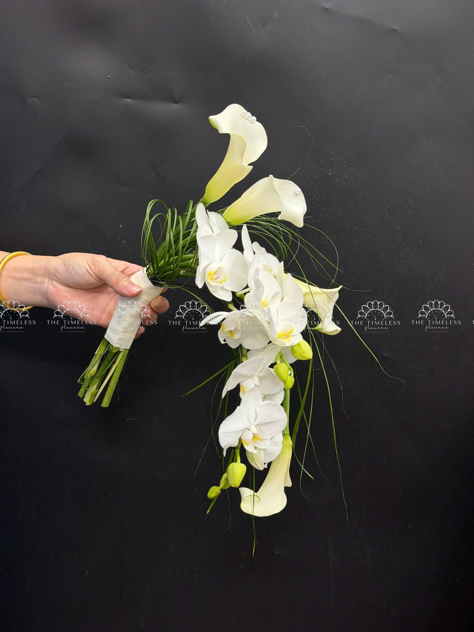 Hoa Cưới Calla Lily - Rum Hà Lan Trắng và Lan Hồ Điệp A496