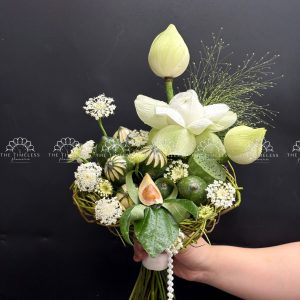 Hoa Cưới Hoa Sen trắng và trầu cau A511