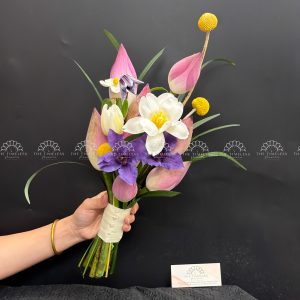 Hoa Cưới Sen Hồng mix tulip và clematis A515
